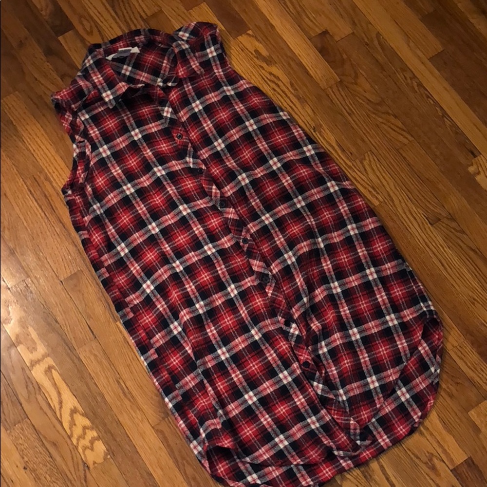 Super Long Plaid Vest